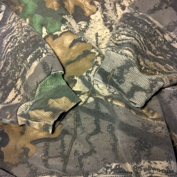Jerzees Outdoors Tree Camo Sweatshirt XL Camouflage Trebark Bigwoods Vtg Hunt - Picture 9 of 14